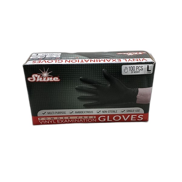 SHINE BLACK GLOVES LARGE 100PC