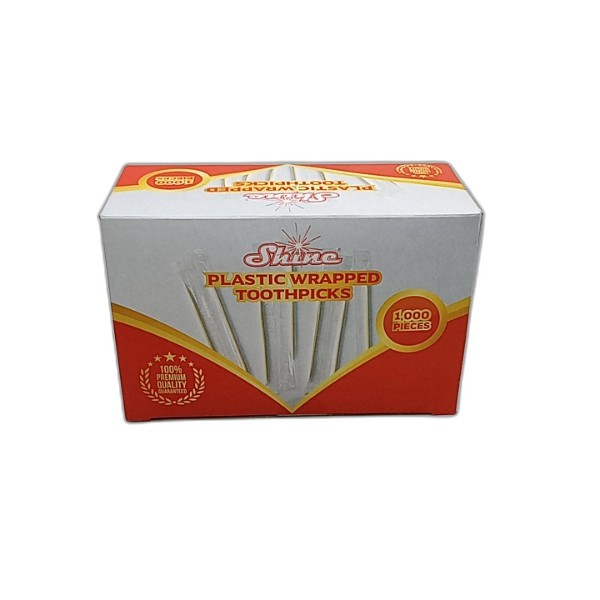 SHINE PLASTIC WRAPPED TOOTHPICKS 1000PC
