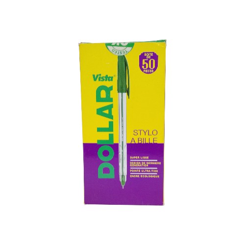 VISTA BALL POINT PEN GREEN 50PC