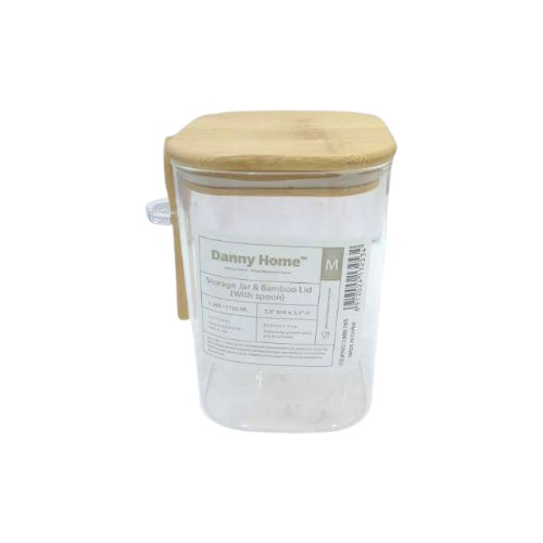 DANNYHOME GLASS JAR 1100ML-SPOO