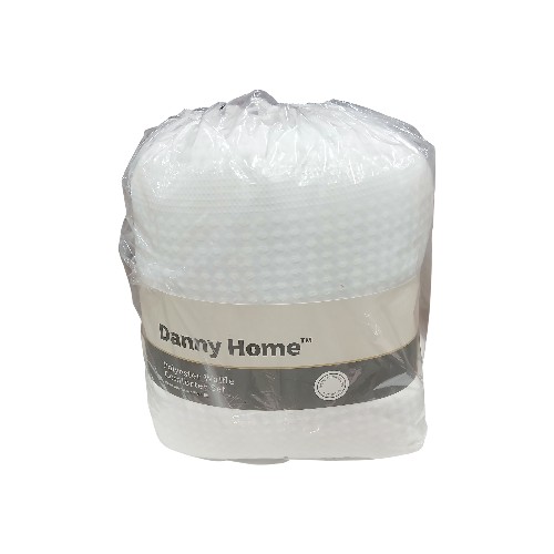 DANNYHOME QUILT SET WAFFLE WHIT