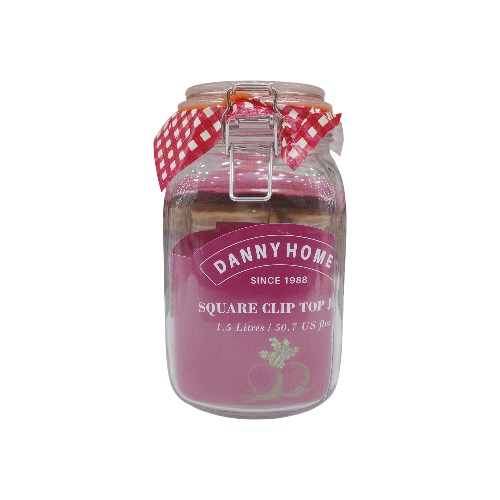 DANNYHOME SQUARE CLIP JAR 1.5L