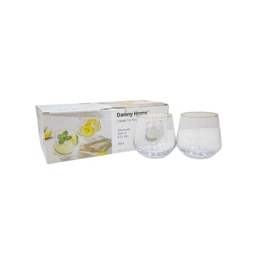 DANNYHOME GLASS CUP SET 360ML 6