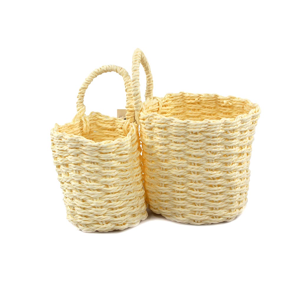 BASKET 2PCS SET DECO ROUND