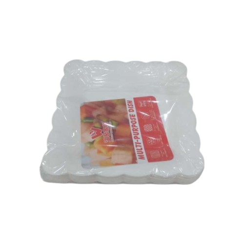 PLATE PLASTIC 16CM SQ 6PCS 1602