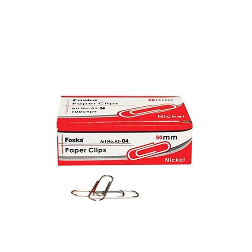 FOSKA PAPER CLIPS 50MM 100PCS A