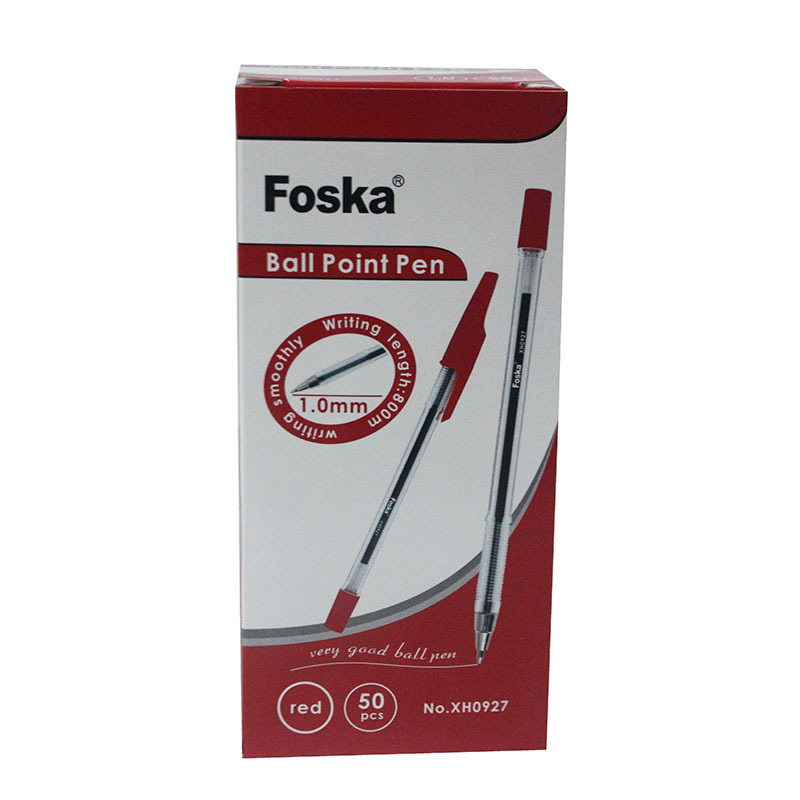 BALL PEN FOSKA 1.0MM RED 50PCS