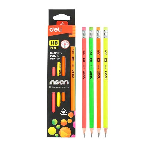 NEON GRAPHITE PENCILS 12PCS UNI