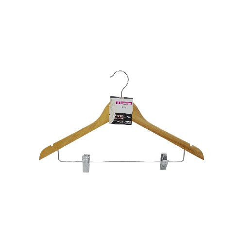 SANREMO WOODEN HANGER W CLIPS