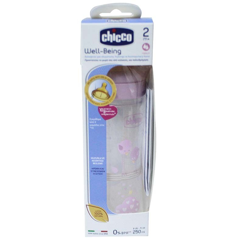 BOTTLE PLASTIC CHICCO 250ML MED