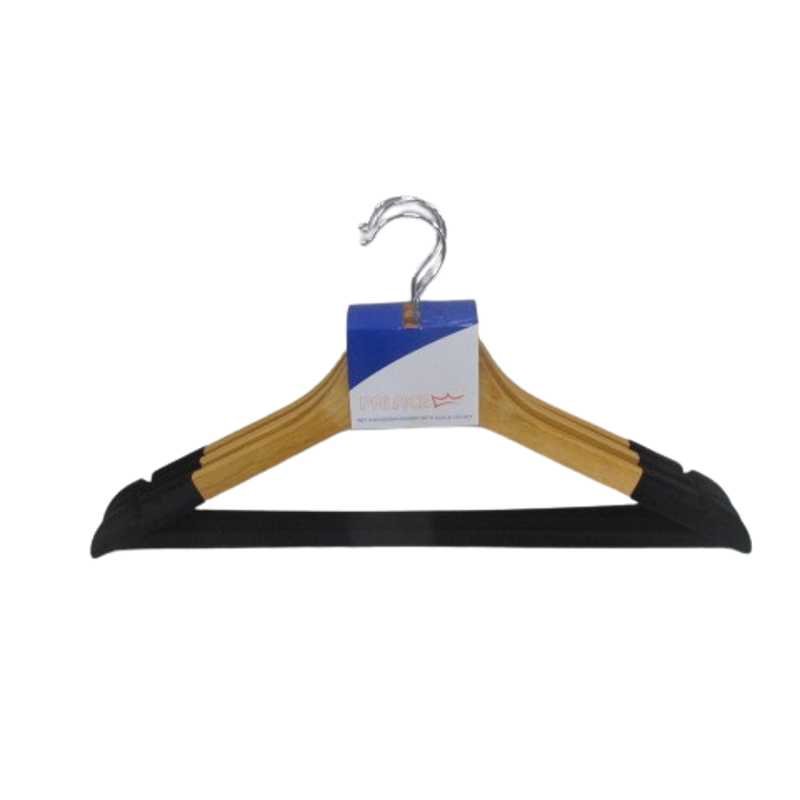 WOODEN HANGER 3PCS NATURAL-BK P
