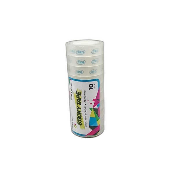 UBL STICKY TAPE 20M ROLL 10 PACK