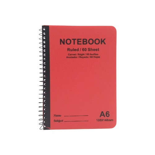 UBL NOTE BOOK SPIRAL 120PGS A6