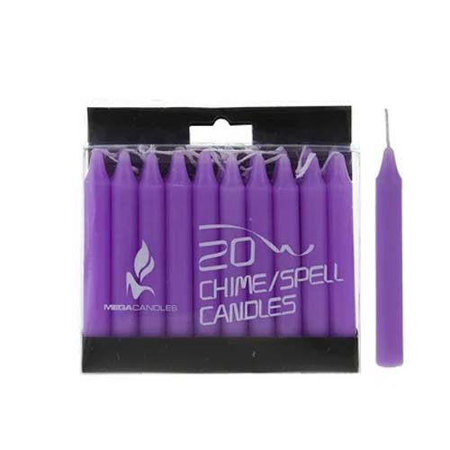 CANDLE 12PCS VIOLET 19X2CM