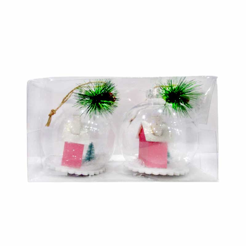 XMAS DECO BALL HOUSE 2PCS GS60B