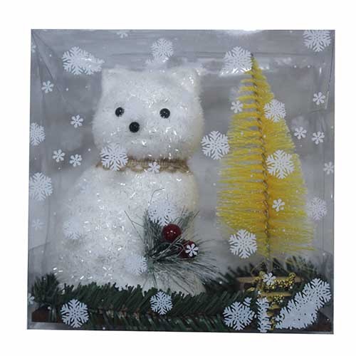 XMAS DECO CAT GIFT GL80035