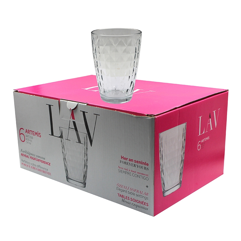 WATER GLASS LAV 6PCS 415CC ARTE
