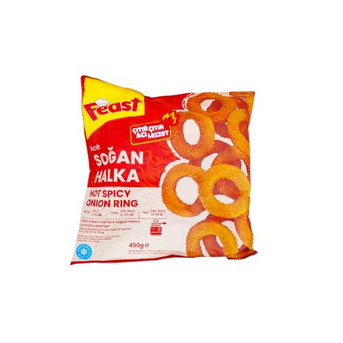 FEAST SPICY ONION RINGS 450G