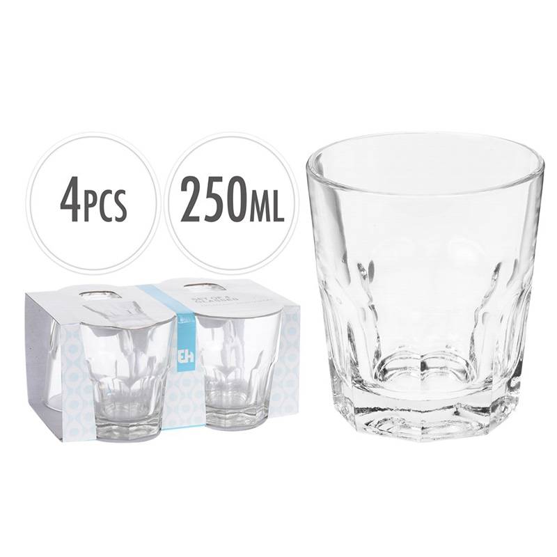 DRINKING GLASS SET 4PCS 360ML