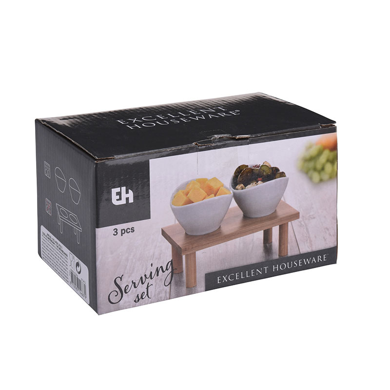 SERVING SET 3PCS PORCELAIN 6734