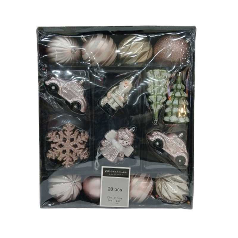 XMAS HANGDECO 20PCS PINK