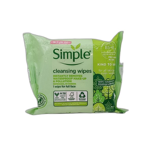 SIMPLE KIND TO SKIN BIODEGRADABLE WIPES 25S