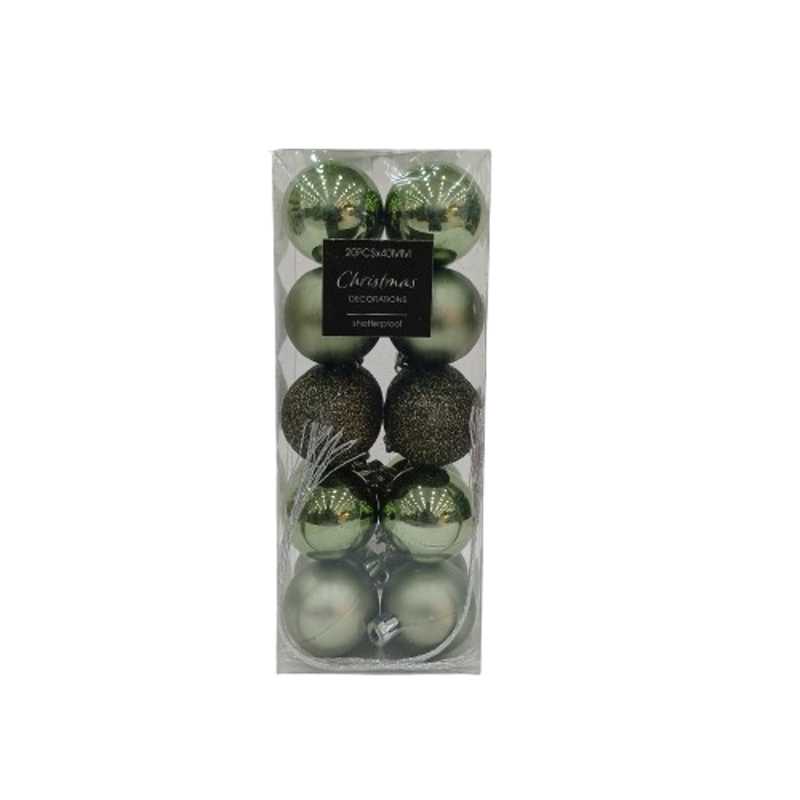 XMAS DECO BALL 4CM LIGHT GREEN