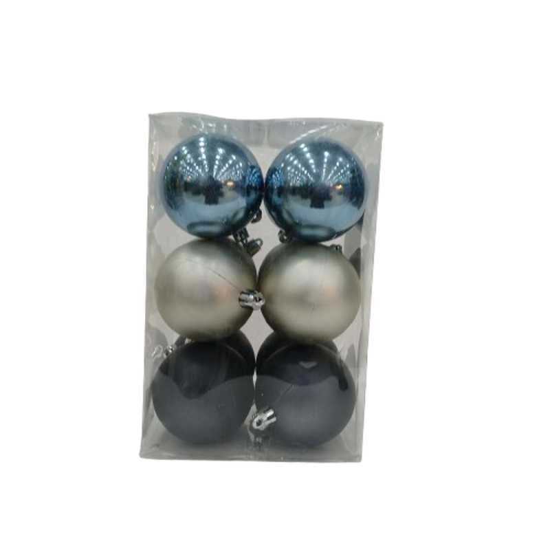 XMAS PEBBLE BALLS 12PCS 60MM