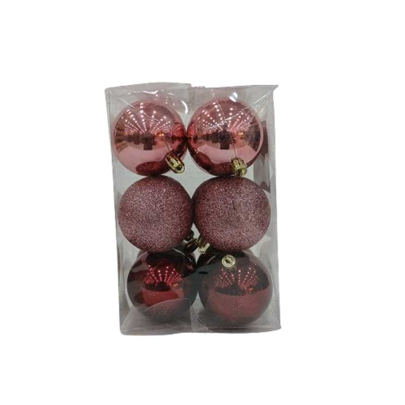 XMAS DECO BALL 6CM 12PCS PINK