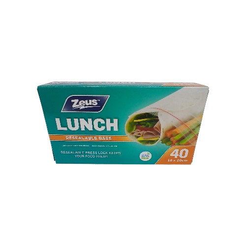 UBL LUNCH BAGS PRESS LOCK 40PK
