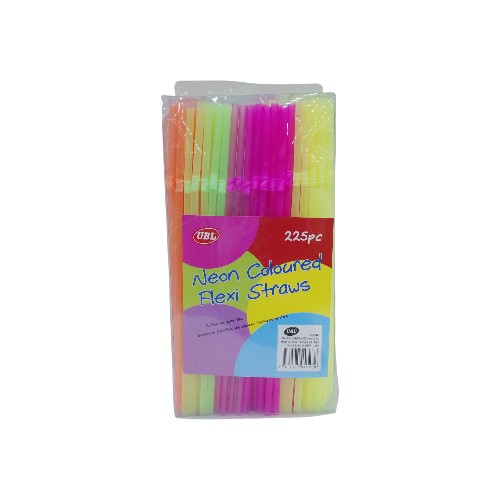 UBL PARTY STRAWS FLEXI 225 PACK