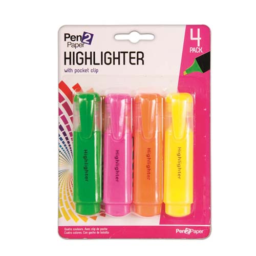 UBL HIGHLIGHTERS MIXED 4PK