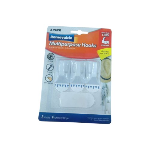 UBL REMOVABLE HOOKS SMALL 3 PAC
