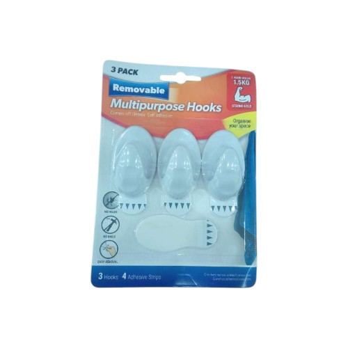 UBL REMOVABLE HOOKS LARGE 3 PAC