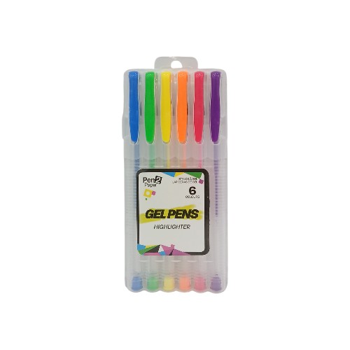 UBL GEL PENS 6PK 4ASST