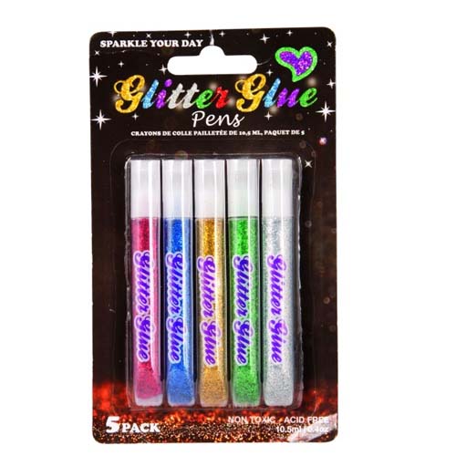 UBL GLITTER GLUE NEON 22ML 5PK