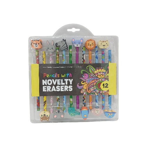 UBL PENCILS W NOVELTY ERASER 12