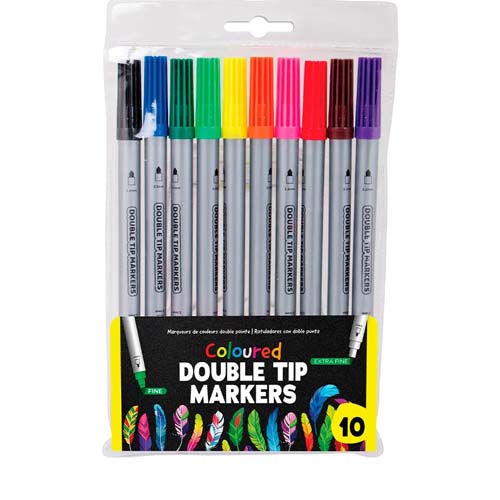 UBL DOUBLE TIP MARKERS 10 PACK