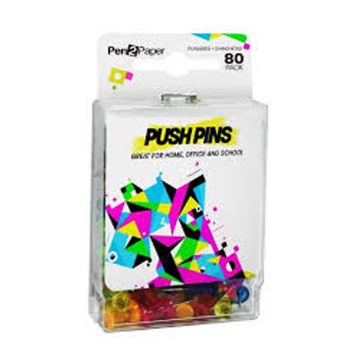 UBL PUSH PINS CLEAR COLOURED 80