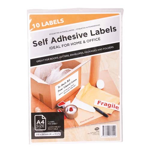 UBL SELF ADHESIVE LABELS A4 10