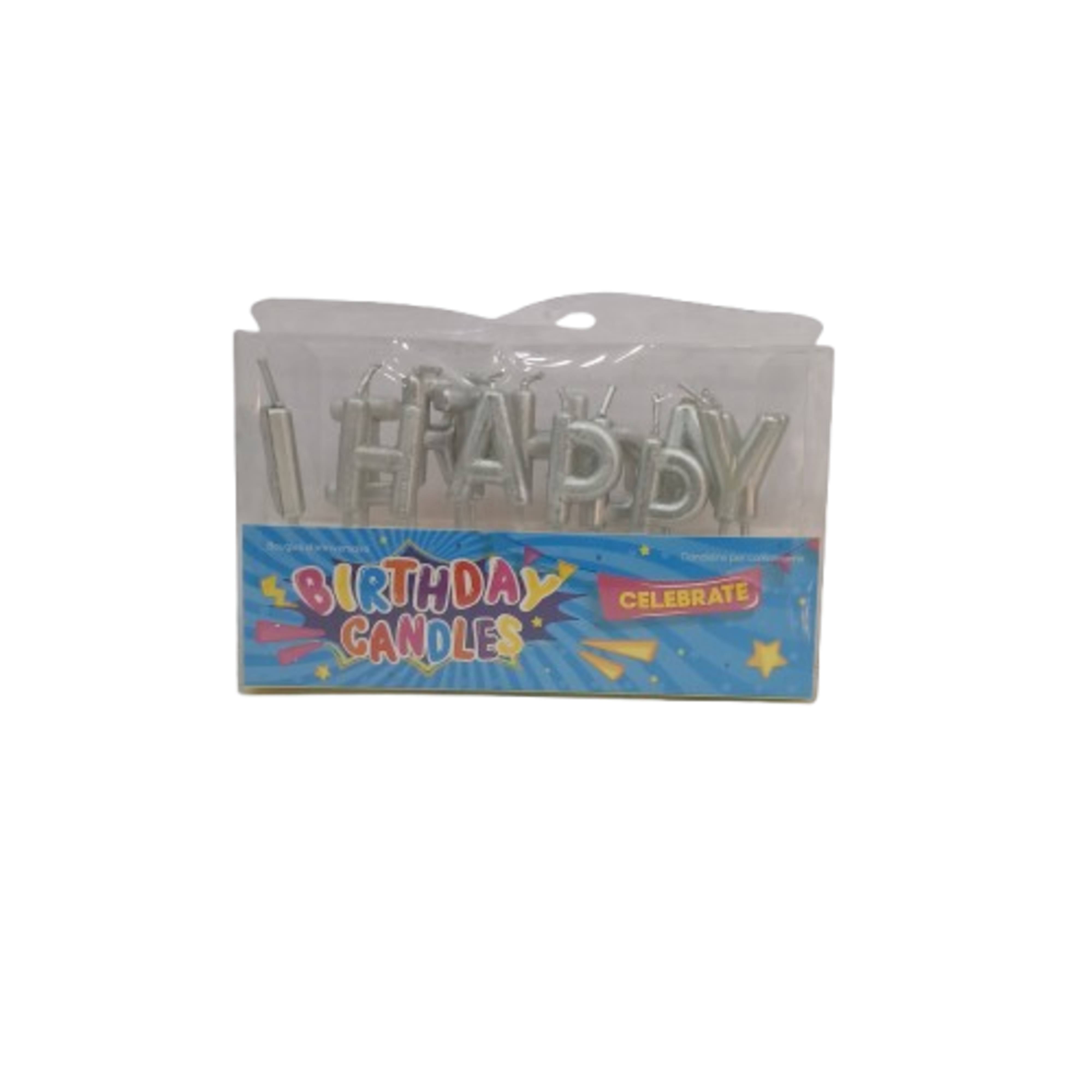 UBL CANDLES HAPPY BDAY SILVER C