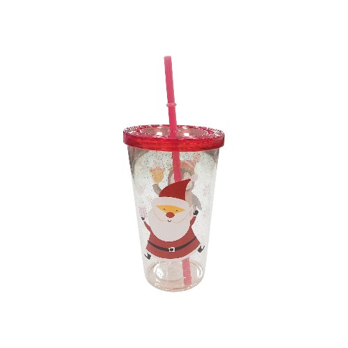 UBL GLITTER CUP WSTRAW 550ML 4A