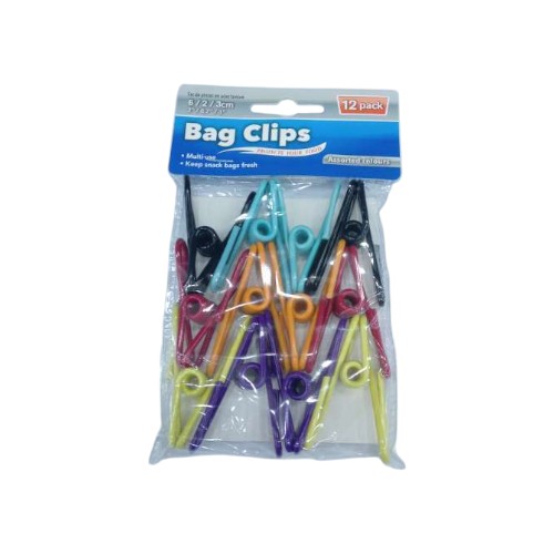 UBL STEEL BAG CLIPS 12 PACK