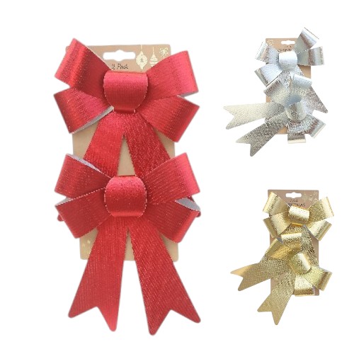 UBL METALLIC BOW 2PK MED ASST