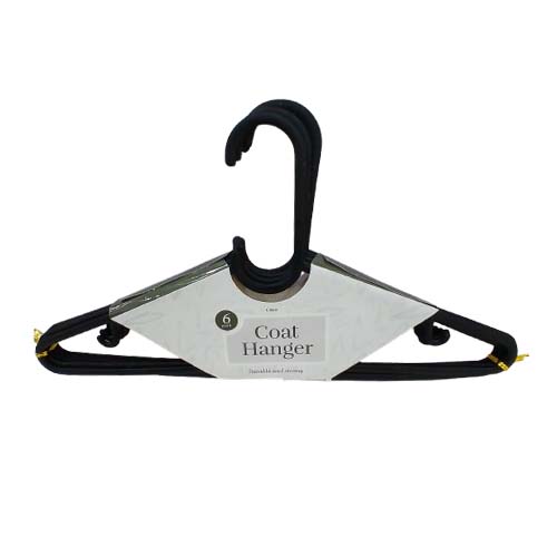UBL COAT HANGERS BLACK 6 PACK