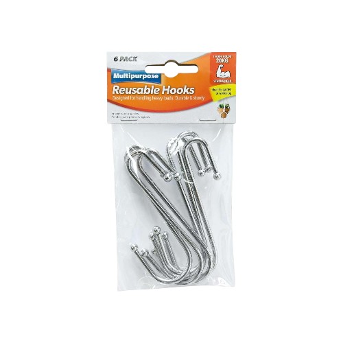 UBL S-SHAPE HOOKS 6 PACK