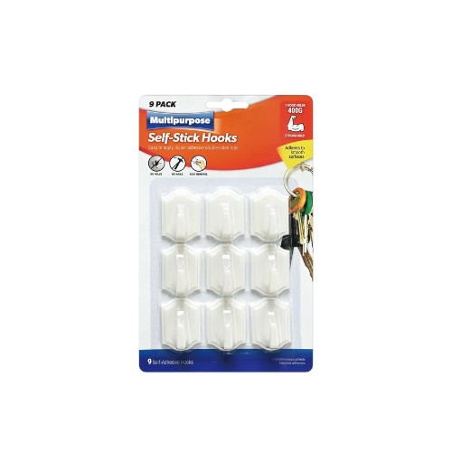 UBL SELF-ADHESIVE HOOKS 9 PACK