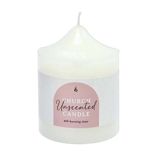 UBL CANDLE CHURCH WHITE 7.5X10C