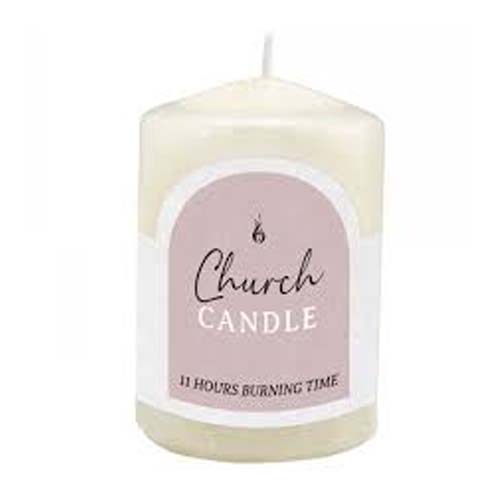 UBL CANDLE CHURCH WHITE 7.5X15C