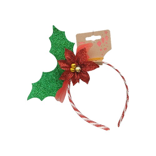 UBL HEADBAND POINSETTIA HOLLY